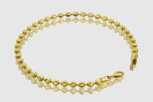 Load image into Gallery viewer, Ball Beads Solid 14k Yellow Gold Bracelet Chain, Classic 7&quot; 7.5&quot; 8&quot; 8.5&quot; 9&quot; Inches, Elegant Women Men Necklace, Unisex Real Italian Jewelry
