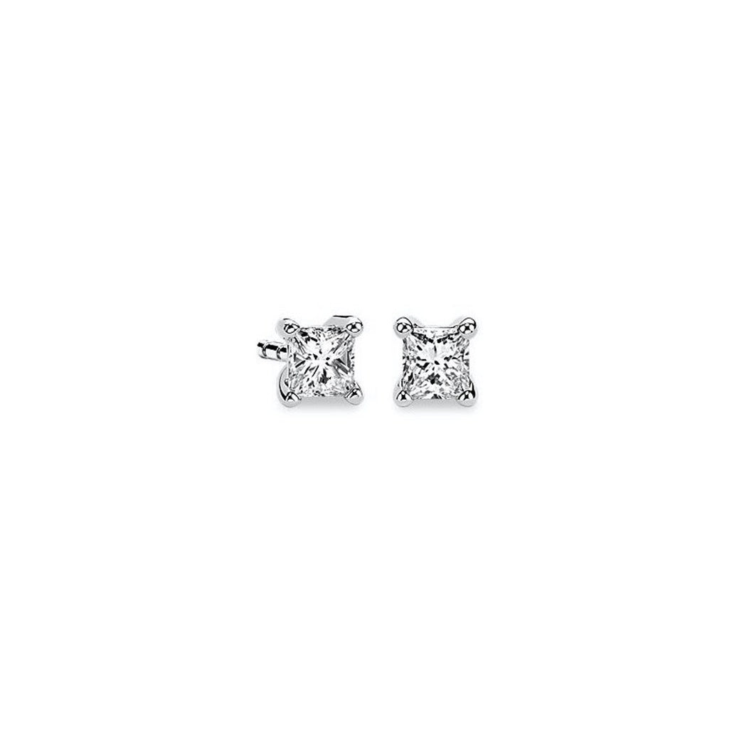 Natural Real Diamond 0.35 Carat TW Diamond Stud Earrings - Screw Back's 14k White Gold. Luxury Collection