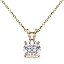 Load image into Gallery viewer, Diamond Solitaire Necklace 1.00 Carat TW / 14k Gold Basket Diamond Solitaire Necklace /Floating Diamond Solitaire Necklace /Dainty Diamond
