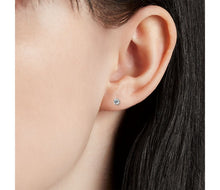 Load image into Gallery viewer, 14k Gold Diamond Stud Earrings / 0.25ctw Bezel Setting Diamond Studs / Genuine Diamond Stud Earrings
