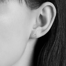 Load image into Gallery viewer, Cushion Cut 1.00 Carat Certified Vs1 Diamond Stud Earrings Screw back in White Gold, VS1 Diamond Earrings, Diamond Studs Screw Back
