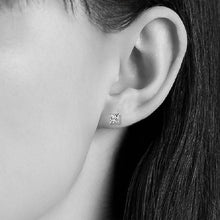 Load image into Gallery viewer, Cushion Cut 0.75 Carat Certified Vs1 Diamond Stud Earrings Screw back in White Gold, VS1 Diamond Earrings, Diamond Studs Screw Back
