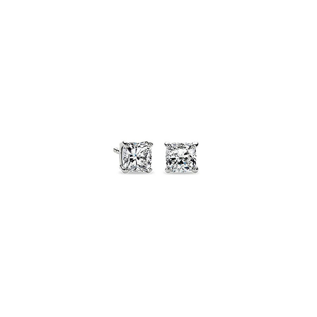 Cushion Cut 1.00 Carat Certified Vs1 Diamond Stud Earrings Screw back in White Gold, VS1 Diamond Earrings, Diamond Studs Screw Back