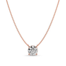 Load image into Gallery viewer, 0.25 Carat TW Diamond Solitaire Necklace 14k Gold /4 Prong Floating Necklace /Classic Essential Diamond Necklace /Diamond Solitaire Necklace
