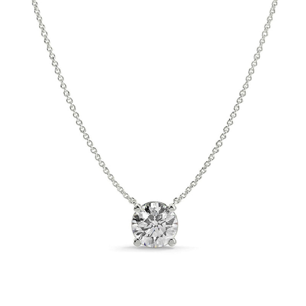 0.25 Carat TW Diamond Solitaire Necklace 14k Gold /4 Prong Floating Necklace /Classic Essential Diamond Necklace /Diamond Solitaire Necklace