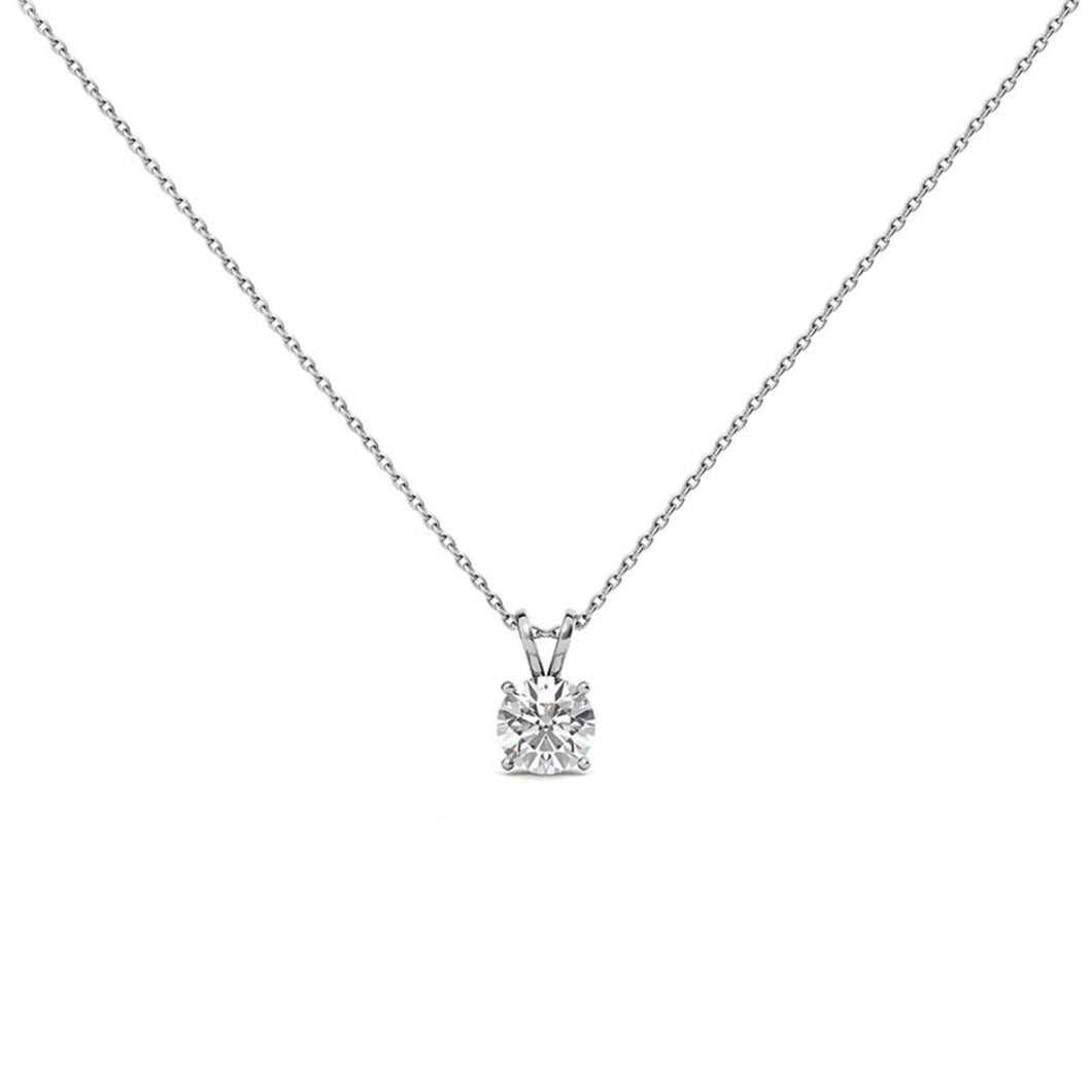 Diamond Solitaire Necklace 0.25 Carat TW / 14k Gold Basket Diamond Solitaire Necklace /Floating Diamond Solitaire Necklace /Dainty Diamond