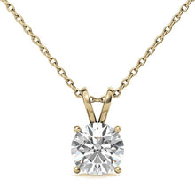 Load image into Gallery viewer, Diamond Solitaire Necklace 0.25 Carat TW / 14k Gold Basket Diamond Solitaire Necklace /Floating Diamond Solitaire Necklace /Dainty Diamond
