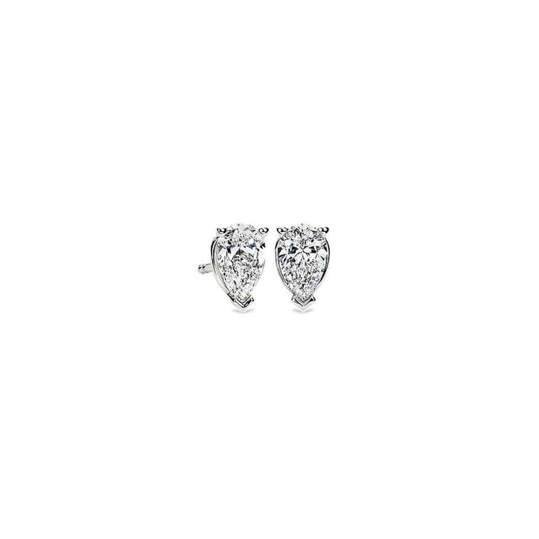 Pear Diamond Earring-1.00 Ct Diamond 14k Solid Gold Genuine Natural Pear-Shaped Diamond-Womens Stud Earrings Men's Earring Classic Earring