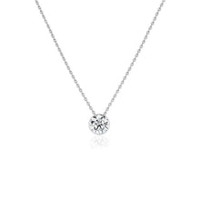 Load image into Gallery viewer, Diamond Bezel Necklace. Diamond Sliding Necklace for Women. 0.25 Ct .14k White, Yellow, Rose Gold dainty necklace. Simple Necklace
