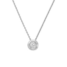Load image into Gallery viewer, Diamond Bezel Necklace. Diamond Sliding Necklace for Women. 1.00 Ct. .14k White, Yellow, Rose Gold dainty necklace. Simple Necklace

