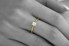 Load image into Gallery viewer, Princess Cut Diamond Ring- 0.25-1.00 CTTW Diamond Ring- Engagement Ring- Promise Ring- Real Gold Diamond Ring- Ring Anniversary Gift
