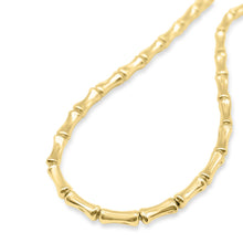 Load image into Gallery viewer, 14K Yellow Gold Bamboo Vintage Necklace Chain - Link Chain Necklace - Yellow Gold Bamboo Chain - Necklace Bamboo
