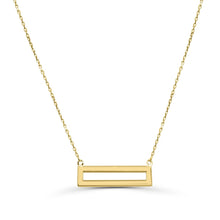 Load image into Gallery viewer, 14k Yellow Gold Rectangle Necklace - Rectangle Gold Necklace - Choker Necklace - Gold Choker Square - Drop Necklace - Square Choker Necklace
