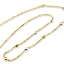 Load image into Gallery viewer, 14k Yellow Gold Italian Ball Bead Chain Classic Necklace - 14k Two-tone Gold Popcorn Chain Necklace
