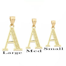 Load image into Gallery viewer, 10K Yellow Gold Large Bubble Initial Pendant, A-Z Capital Alphabet Necklace, Anniversary Puff Letter Jewelry Set, Personalized Name Charm

