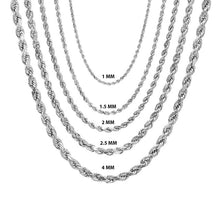 Load image into Gallery viewer, Solid 14K Gold Rope Chain Gold Rope Chain Necklace 1.5mm 2.5mm 3mm 3.5mm 4mm 5mm 6mm 18-26 inches, White Rope Chain,14K Gold Chain,Men Women
