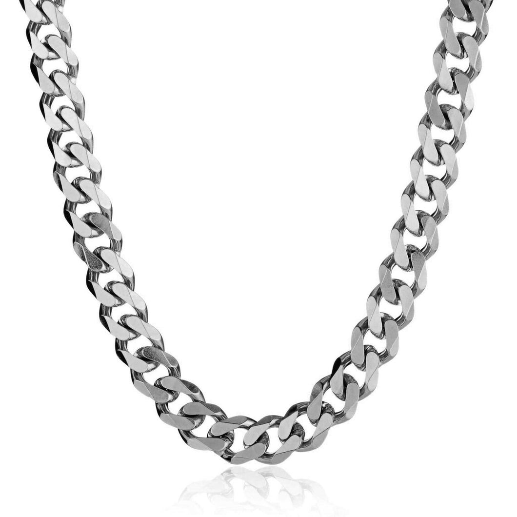 Solid 14k White Gold Curb Chain - Women Gold - Chain Necklace, Women Chain - Curb Chain - Men chain, Gift For Women, Gift For Men