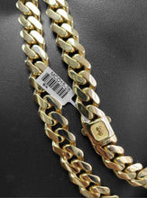 Load image into Gallery viewer, 14k 9.5 MM Yellow Gold Edge Cuban Link Monaco Chain Necklace Box Clasp Real Yellow Gold -Monaco 14k Yellow Gold Chain Necklace with Box Lock
