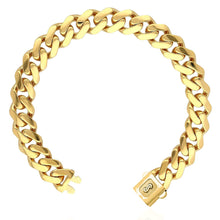 Load image into Gallery viewer, 14k 9.5 MM Yellow Gold Edge Cuban Link Monaco Chain Necklace Box Clasp Real Yellow Gold -Monaco 14k Yellow Gold Chain Necklace with Box Lock
