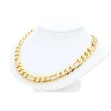 Load image into Gallery viewer, 14k Yellow Gold 9.5mm Figaro Link Shiny Chain Bracelet Monaco Chain Real - 14k Yellow Gold Monaco Chain With Box Lock - Figaro Yellwo Gold
