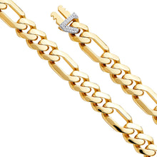 Load image into Gallery viewer, 14k Yellow Gold 9.5 mm Yellow Gold Men&#39;s Figaro Cuban Royal Link Chain Necklace Box Clasp Real 14K Yellow Gold
