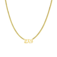 Load image into Gallery viewer, 14K Yellow Gold Name Necklace, Cuban Chain Necklace, Personalized Necklace, Name Chain Necklace, Name Jewelry, Necklace for Women
