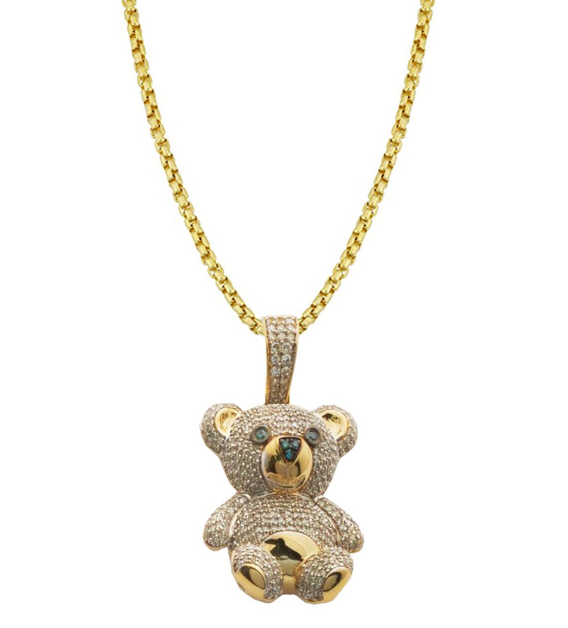 Gold Teddy Bear Pendant Necklaces For Women, Gold Bear Necklace With Pearl  Balloon, Tahitian Pearl Necklace Bear 18ct Gold