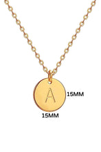 Load image into Gallery viewer, 14k Gold Initial Charm Personalized Initial Disc - Gold Initial Pendant Tiny Gold Initial Disc - Personalized Initial Disc Necklace
