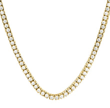 Load image into Gallery viewer, 14k Solid Gold Natural Diamond Tennis Choker Necklace - 14K Yellow Gold Diamond Tennis Chain 20 Inches &amp; 3.3mm
