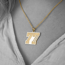 Load image into Gallery viewer, Solid 14k Yellow Gold Personalized Jewelry Necklace - Sport Number Necklace - Number Necklace - Personalized Necklaces - Sport Lover Gift
