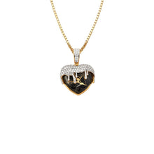 Load image into Gallery viewer, Solid Yellow Gold Diamond Diamond Heart Necklace - Heart Gold Diamond Necklace - Heart Necklace - Diamond Jewelry - Heart Unique Necklace
