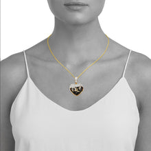 Load image into Gallery viewer, Solid Yellow Gold Diamond Diamond Heart Necklace - Heart Gold Diamond Necklace - Heart Necklace - Diamond Jewelry - Heart Unique Necklace
