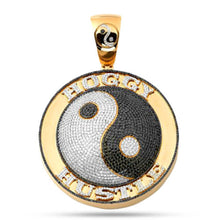 Load image into Gallery viewer, Solid 14k 10.00 CTTW Yellow Gold Black and White Diamond Ying Yang Necklace with Hoggy Hustle - Ying Tang Necklace
