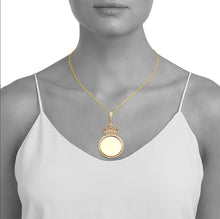 Load image into Gallery viewer, Yellow Gold Diamond Round Memory Necklace with Crown - Diamond Memory Necklace - Diamond Memory Crown Necklace
