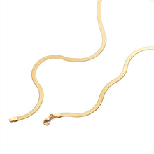 Load image into Gallery viewer, 14K Solid Yellow Gold Herringbone Chain Necklace - 14&quot; 16&quot; 18&quot; 20&quot; 24&quot; 26&quot; 28&quot; 30&quot; Herringbone Gold Chain - Solid 14K Herringbone Woman
