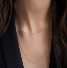 Load image into Gallery viewer, Solid 14k Yellow Gold Cable Link Chain - Necklace Thin Dainty Necklace - Layered Stackable necklace - Minimalist Look - Everyday Gold Chain
