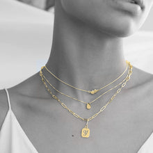 Load image into Gallery viewer, Solid 14k Yellow Gold Initial Necklace - Initial Necklace - Personalized Jewelry - Letter Necklace - Gold Personalized Jewelry Necklace Gift
