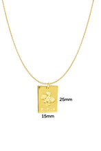 Load image into Gallery viewer, Solid 14k Yellow Gold Engravable Tag Necklace - Rectangle Tag Initial Necklace - Personalized Bar Necklace - Solid 14k Gold Custom Necklace
