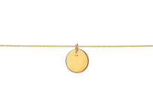 Load image into Gallery viewer, 14k Gold Initial Charm Personalized Initial Disc - Gold Initial Pendant Tiny Gold Initial Disc - Personalized Initial Disc Necklace
