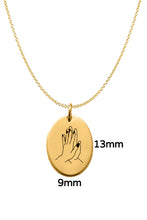 Load image into Gallery viewer, Solid 14k Yellow Gold Engraved Disk Charm Necklace - Name Bar Necklace - Gift for Her - Custom Necklace - Gold Monogram Disk Necklace
