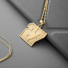 Load image into Gallery viewer, Solid 14k Yellow Gold Personalized Jewelry Necklace - Sport Number Necklace - Number Necklace - Personalized Necklaces - Sport Lover Gift
