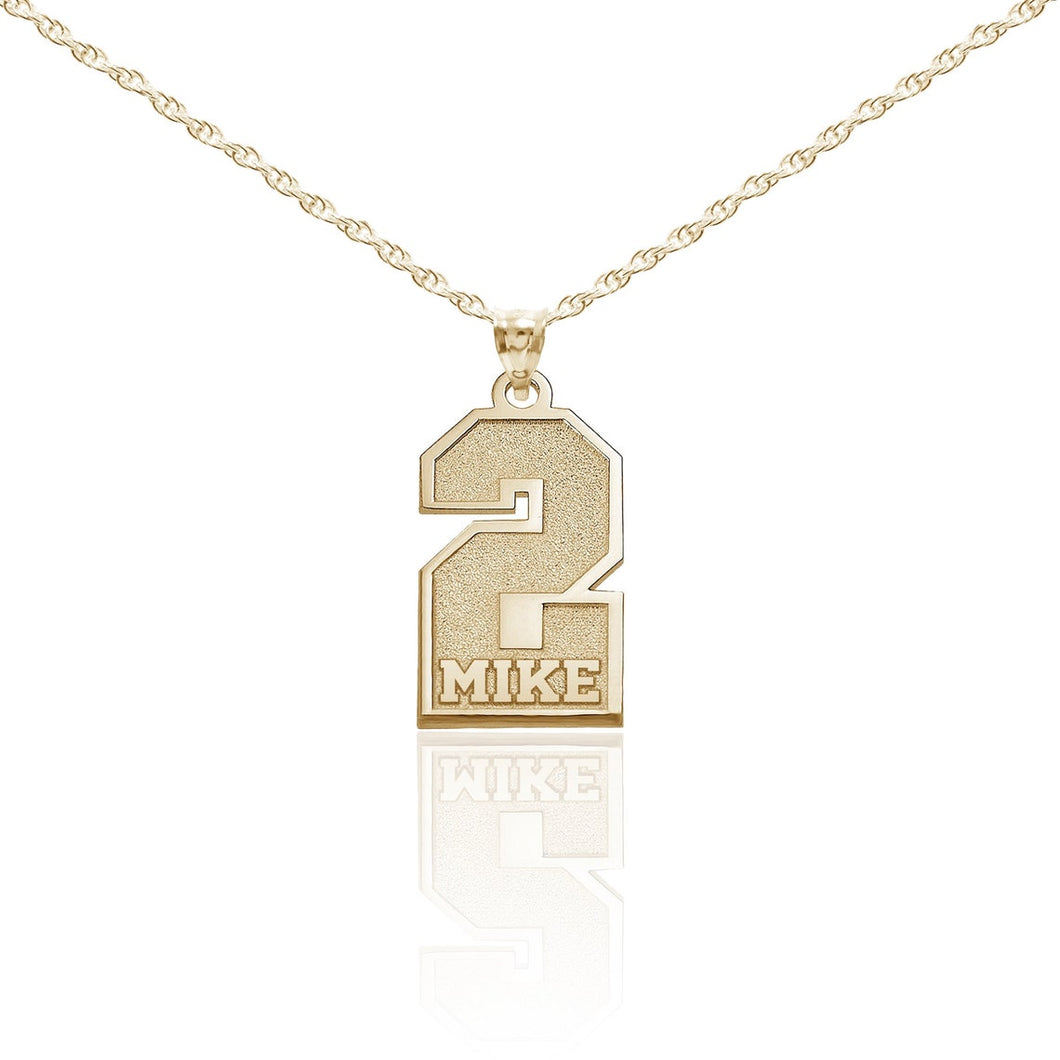 Solid 14k Yellow Gold Personalized Jewelry Necklace - Sport Number Necklace - Number Necklace - Personalized Necklaces - Sport Lover Gift
