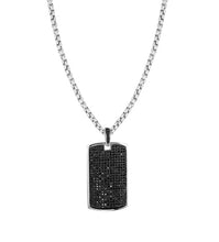 Load image into Gallery viewer, Solid Black Gold Diamond Dog Tag - Dog Tag Necklace - Gold Dog Tag Charm - Gold Dog Tag Pendant - Large Diamond Dog Tag Necklace
