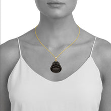 Load image into Gallery viewer, Solid 14k Yellow Gold Diamond Buddha Necklace - jade Buddha Necklace - Buddha Pendant, Waterproof Necklace, Diamond Chain Necklace

