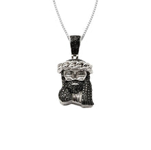 Load image into Gallery viewer, White Gold Black Diamond Miami Cuban Jesus Necklace - Diamond Jesus Necklace - Miami Cuban Jesus Necklace
