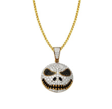 Load image into Gallery viewer, Solid Diamond laughing Evil Emoji - Solid Diamond Evil Devil Emoji Necklace - Gold Evil Emoji Necklace - Laughing Emoji Necklace.
