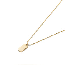 Load image into Gallery viewer, Solid 14k Gold Dog tag Initial Necklace - Monogram Necklace - Personalized Necklace - Gold Dog tag Pendant - Dog tag - Dog tag 14k Necklace
