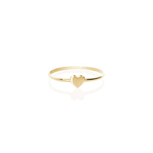 Load image into Gallery viewer, Solid 14k Yellow Gold Heart Ring - Stackable Heart Ring - Dainty Gold Heart or Silver Heart Stacking Ring - Minimalistic Heart Gold Ring
