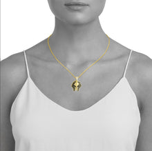Load image into Gallery viewer, Solid 14k Yellow Gold Pharoah Pendant - Egyptian Pendant - Pharaoh Egyptian King Diamond Pendant - Black Diamond Egyptian King Necklace
