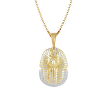 Load image into Gallery viewer, Solid Yellow Gold Pharoah Pendant - Egyptian Pendant - Pharaoh Egyptian King Diamond Pendant - Black Diamond Egyptian King Necklace
